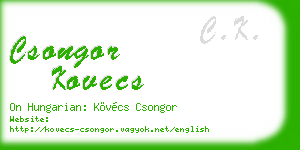 csongor kovecs business card